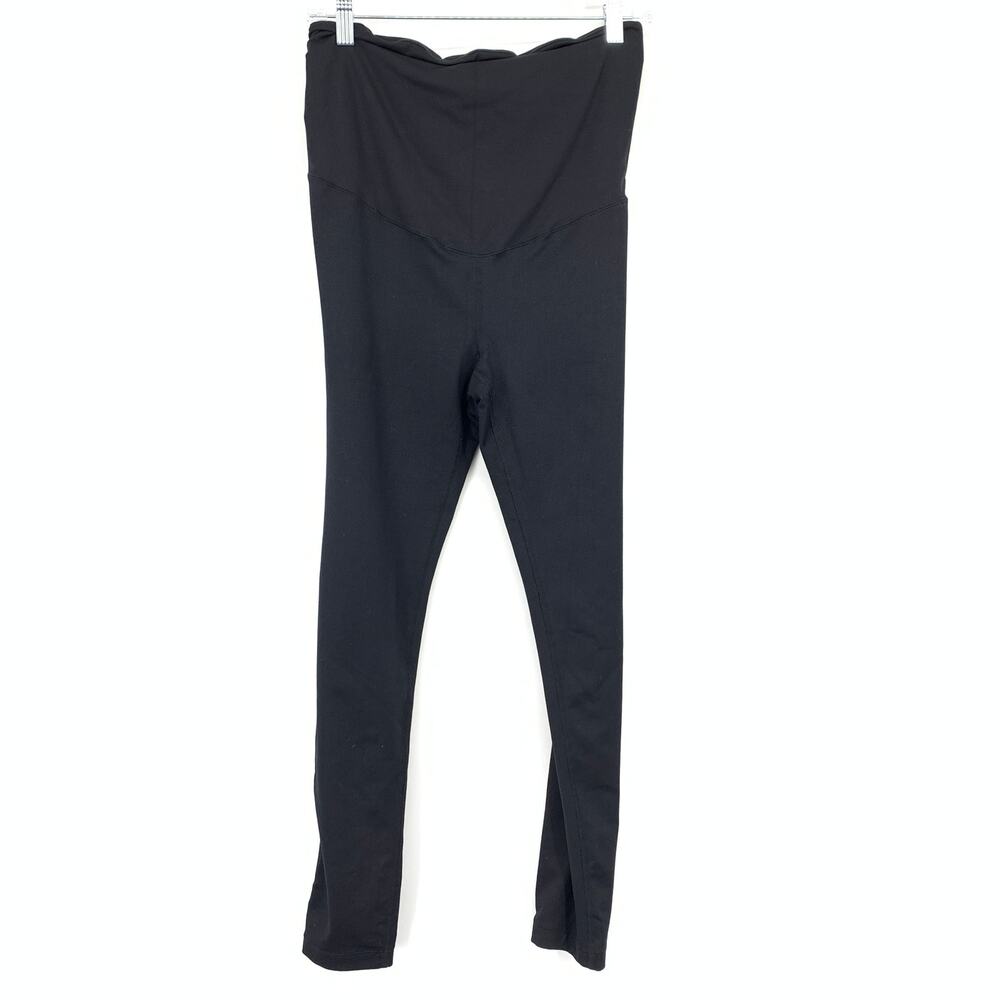 Z By Zella Womens Medium Maternity Leggings Black Pull On Waist